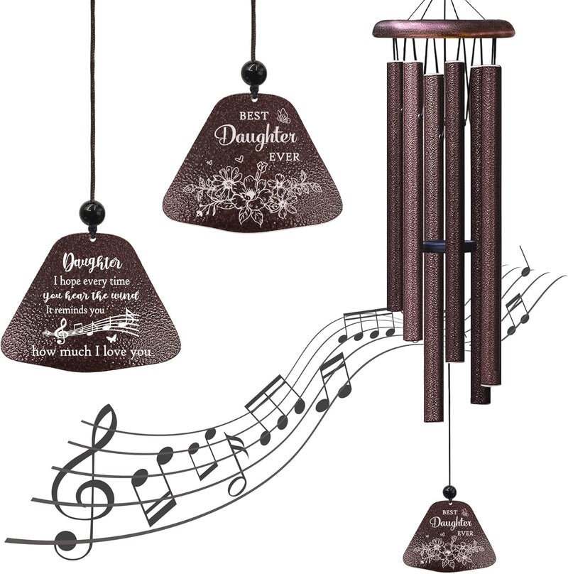 Yesruby Daughter Gifts from Mom Dad, Daughters Birthday Gifts, Daughter 32” Wind Chimes for Birthday Graduation Christmas Valentines Mothers Day - Image 1